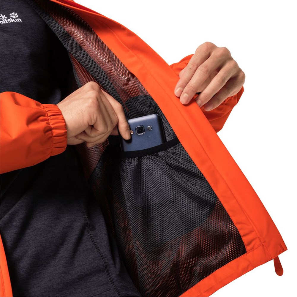 Chaqueta Impermeable Jack Wolfskin Stormy Point Hombre Rojos | ME2507318