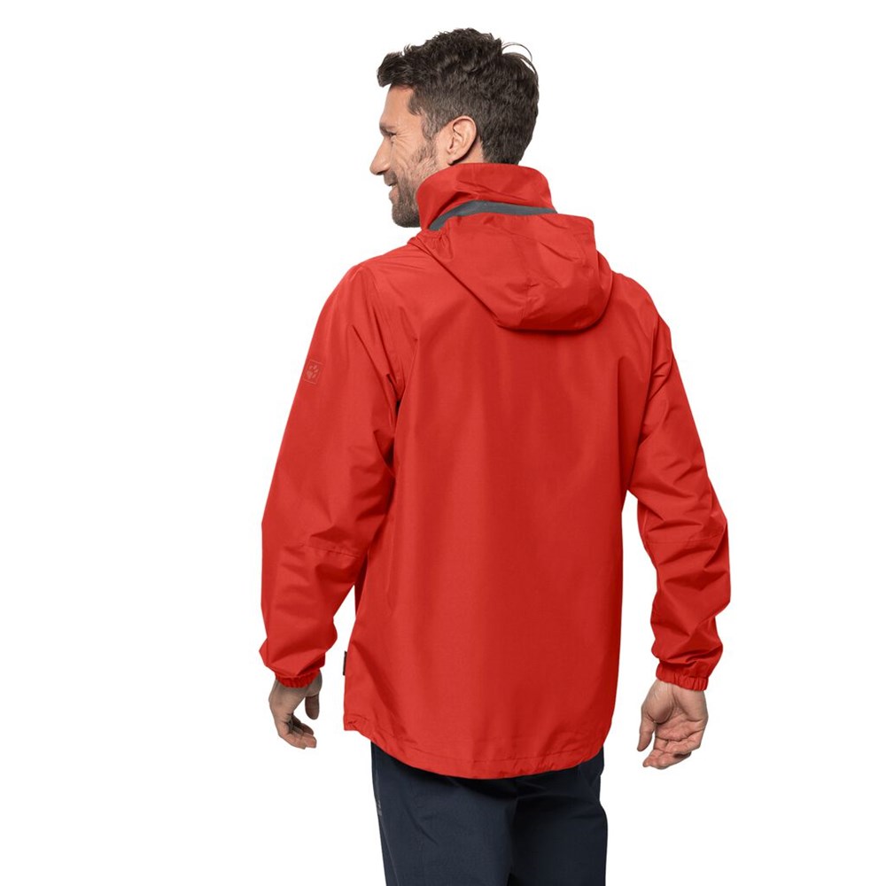 Chaqueta Impermeable Jack Wolfskin Stormy Point Hombre Naranjas Rojos | OT2350476