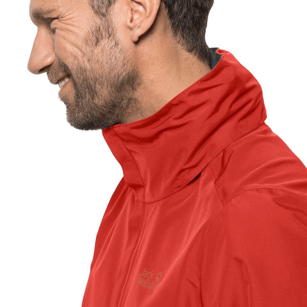 Chaqueta Impermeable Jack Wolfskin Stormy Point Hombre Naranjas Rojos | OT2350476