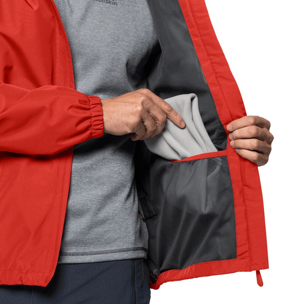 Chaqueta Impermeable Jack Wolfskin Stormy Point Hombre Naranjas Rojos | OT2350476