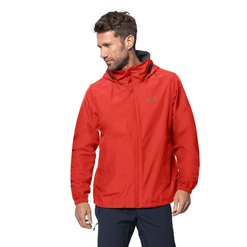 Chaqueta Impermeable Jack Wolfskin Stormy Point Hombre Naranjas Rojos | OT2350476