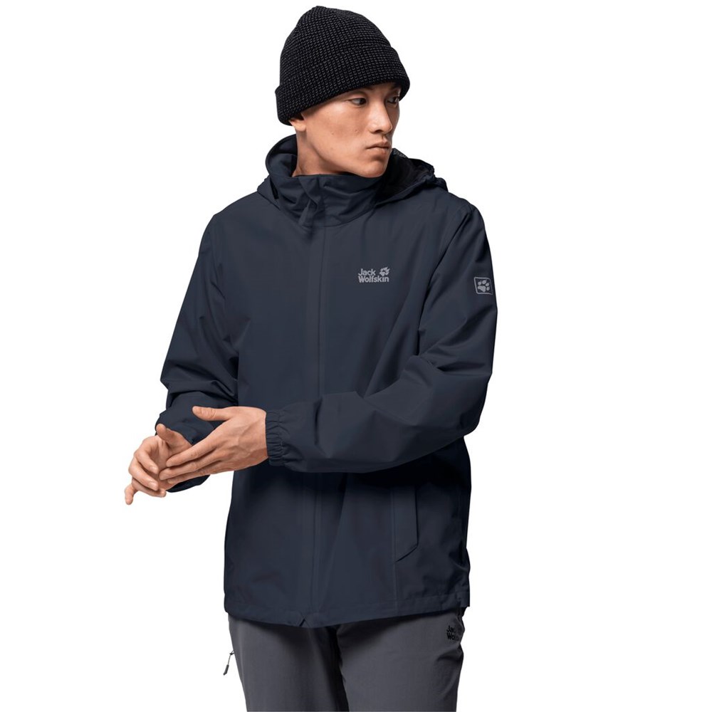 Chaqueta Impermeable Jack Wolfskin Stormy Point Hombre Azules | NT5234187