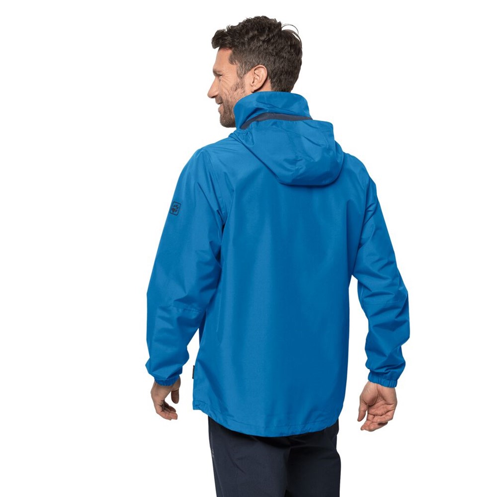 Chaqueta Impermeable Jack Wolfskin Stormy Point Hombre Azules | XL1750936