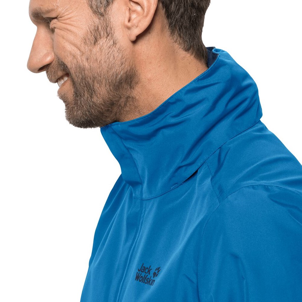 Chaqueta Impermeable Jack Wolfskin Stormy Point Hombre Azules | XL1750936