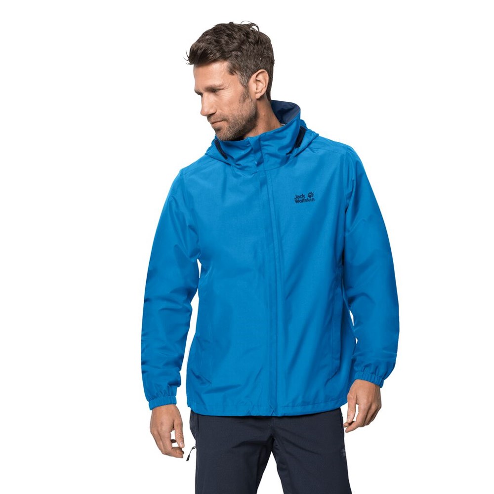 Chaqueta Impermeable Jack Wolfskin Stormy Point Hombre Azules | XL1750936