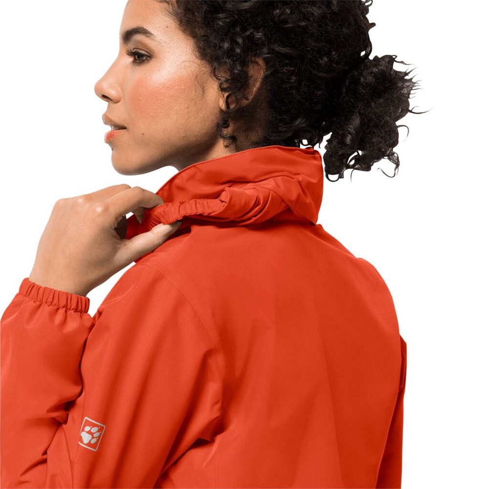 Chaqueta Impermeable Jack Wolfskin Stormy Point Mujer Rojos | ES2104853