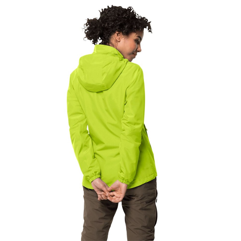 Chaqueta Impermeable Jack Wolfskin Stormy Point Mujer Verdes Claro | OX4163207