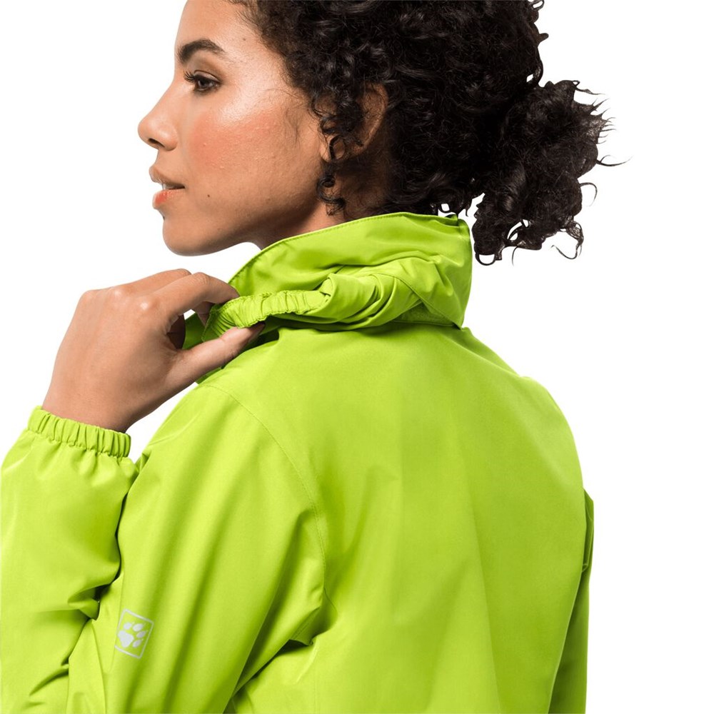 Chaqueta Impermeable Jack Wolfskin Stormy Point Mujer Verdes Claro | OX4163207