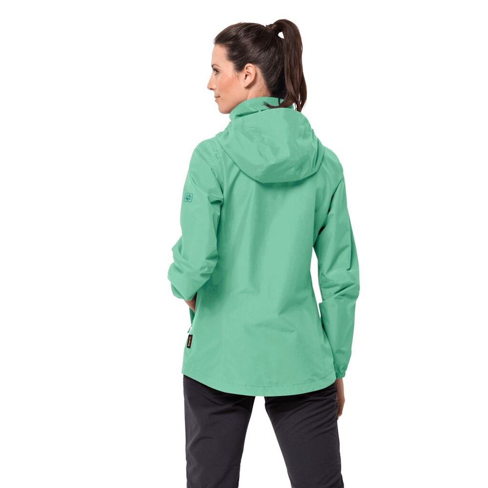 Chaqueta Impermeable Jack Wolfskin Stormy Point Mujer Verdes | PY2631495