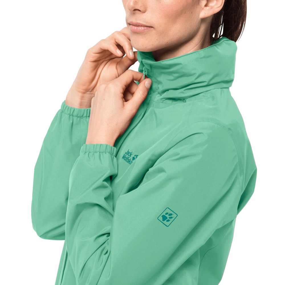 Chaqueta Impermeable Jack Wolfskin Stormy Point Mujer Verdes | PY2631495