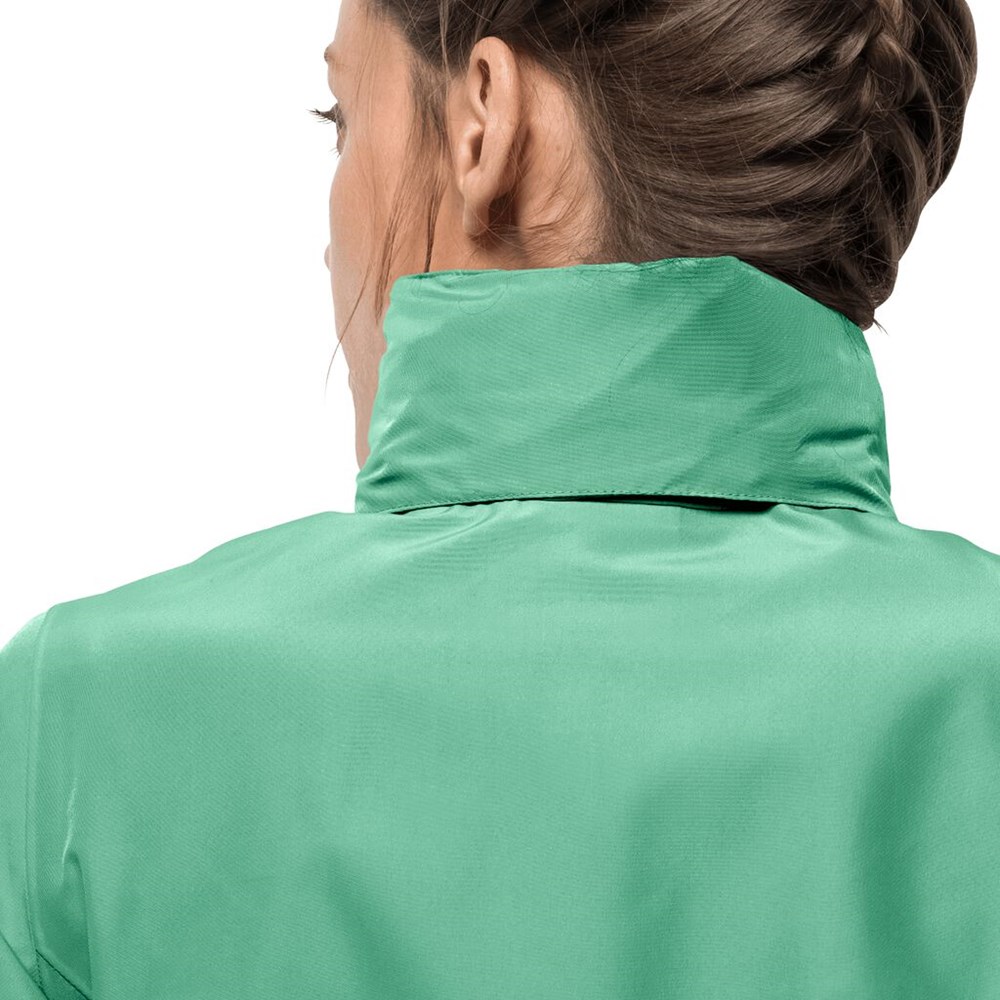 Chaqueta Impermeable Jack Wolfskin Stormy Point Mujer Verdes | PY2631495