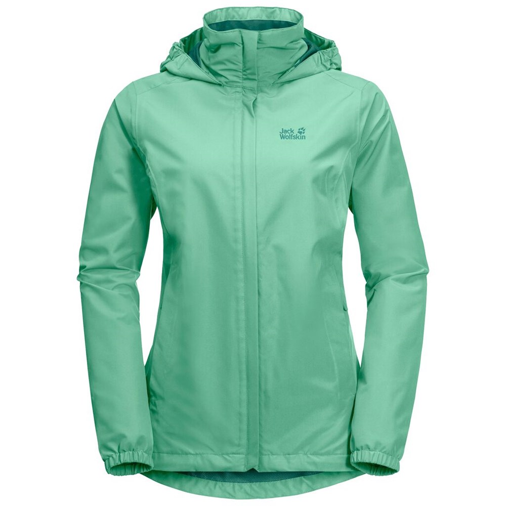 Chaqueta Impermeable Jack Wolfskin Stormy Point Mujer Verdes | PY2631495