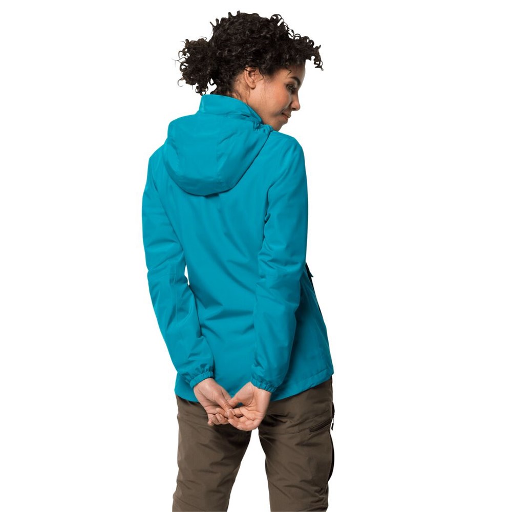 Chaqueta Impermeable Jack Wolfskin Stormy Point Mujer Azules Oscuro | YN8724195