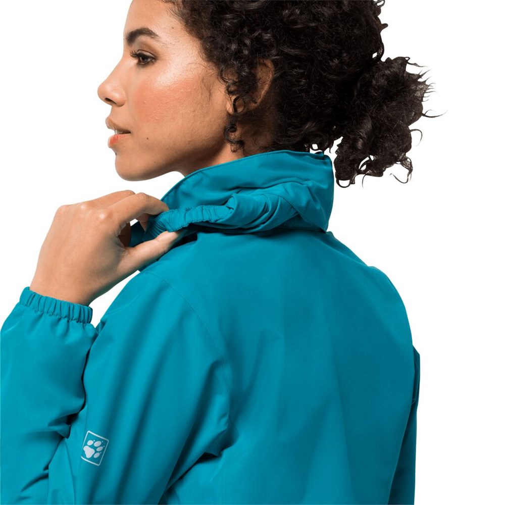 Chaqueta Impermeable Jack Wolfskin Stormy Point Mujer Azules Oscuro | YN8724195