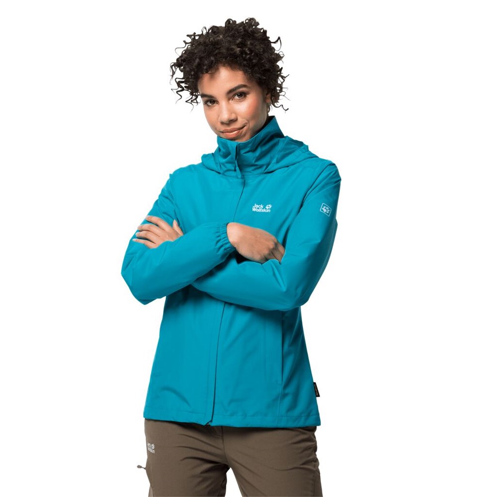 Chaqueta Impermeable Jack Wolfskin Stormy Point Mujer Azules Oscuro | YN8724195