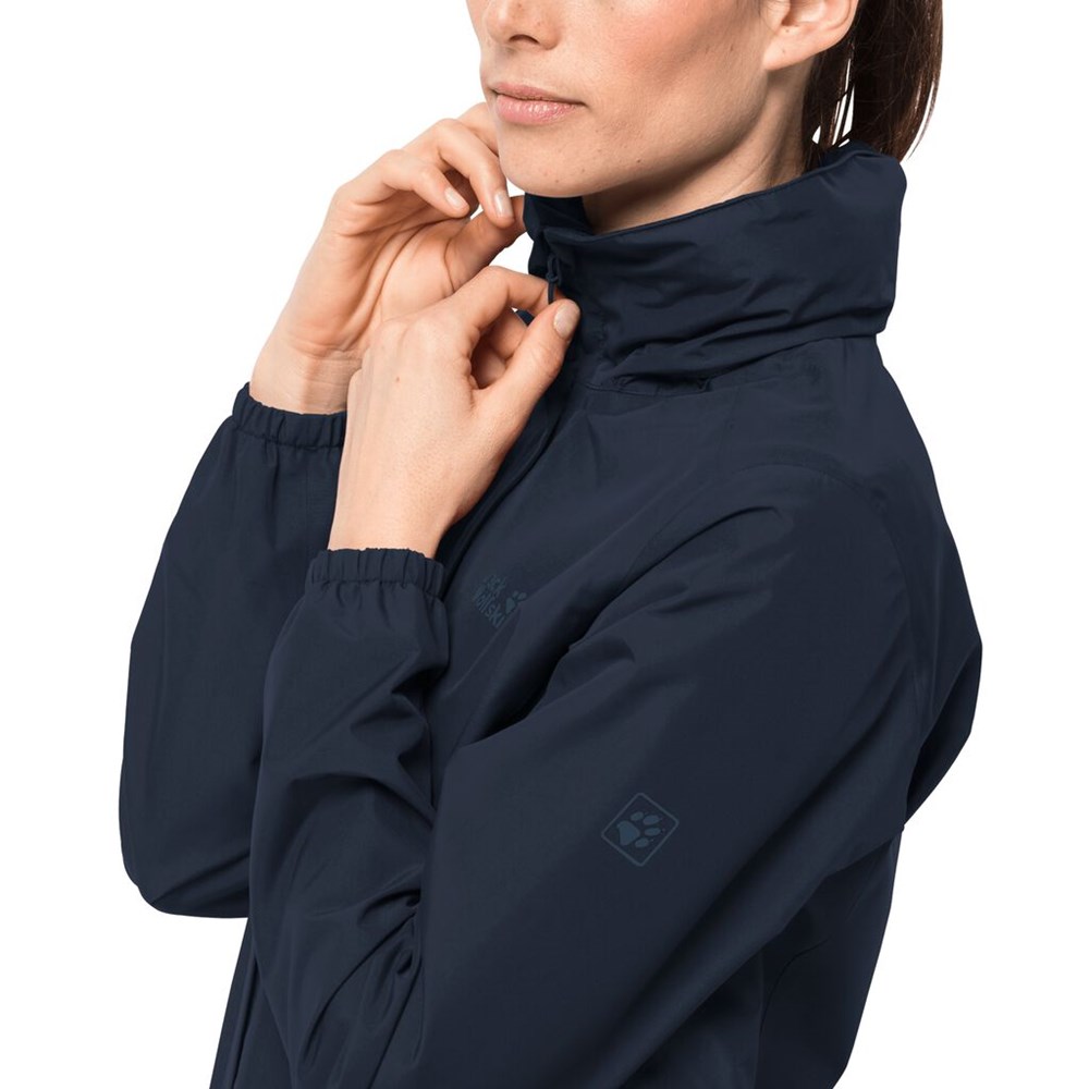 Chaqueta Impermeable Jack Wolfskin Stormy Point Mujer Azules | RJ3587940