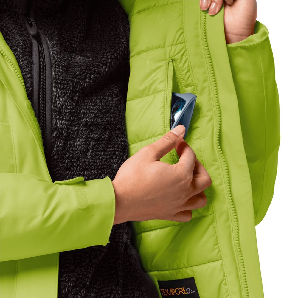 Chaqueta Impermeable Jack Wolfskin Troposphere Mujer Verdes Claro | OW4805712