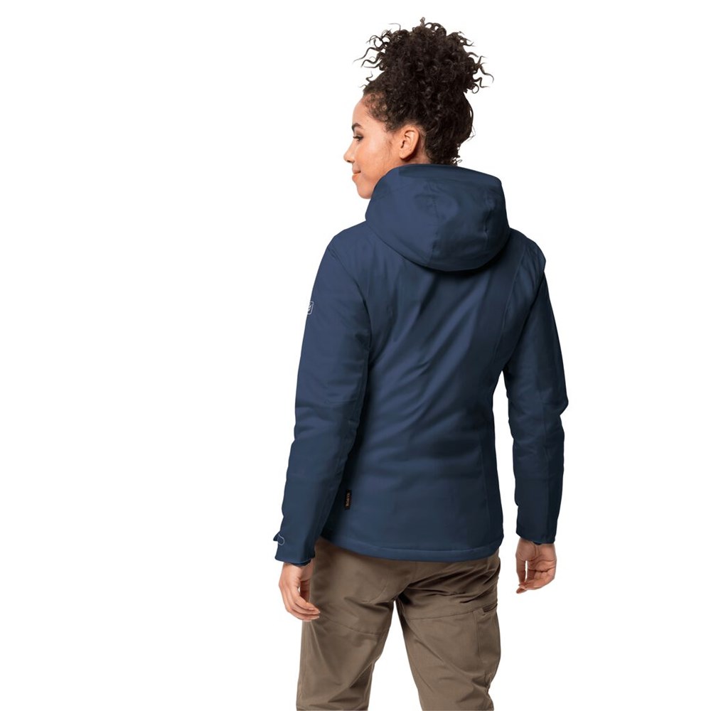 Chaqueta Impermeable Jack Wolfskin Troposphere Mujer Azules Oscuro | PO6873495