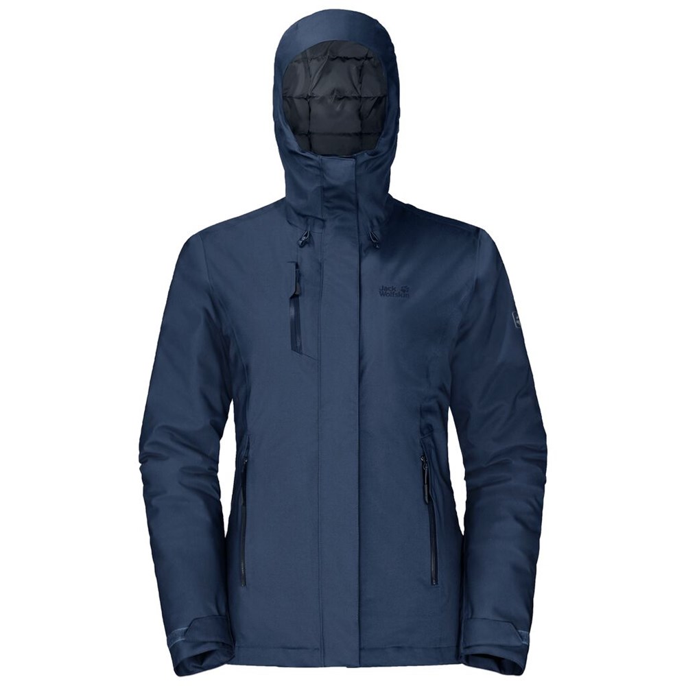 Chaqueta Impermeable Jack Wolfskin Troposphere Mujer Azules Oscuro | PO6873495