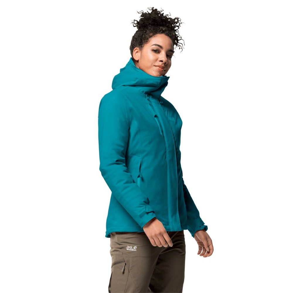 Chaqueta Impermeable Jack Wolfskin Troposphere Mujer Azules Oscuro | RC8193527