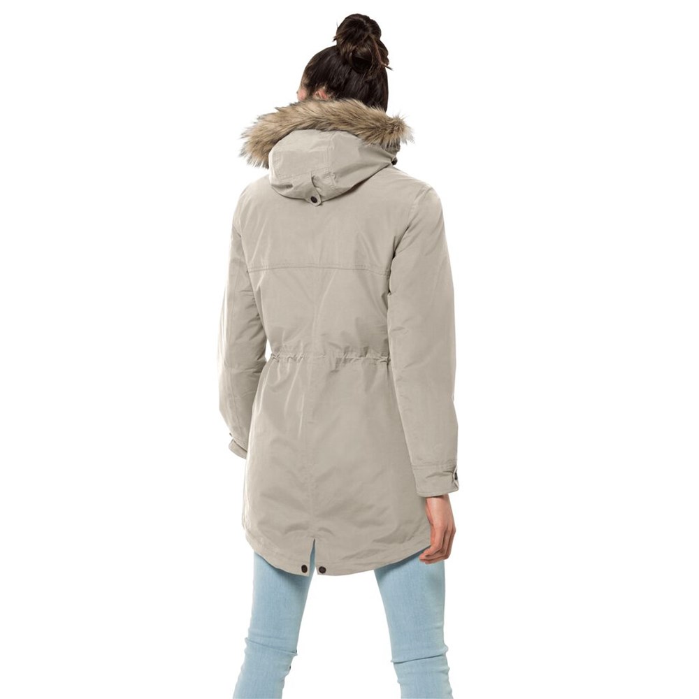 Chaqueta Impermeable Jack Wolfskin Wildwood Mujer Grises | UO9587461