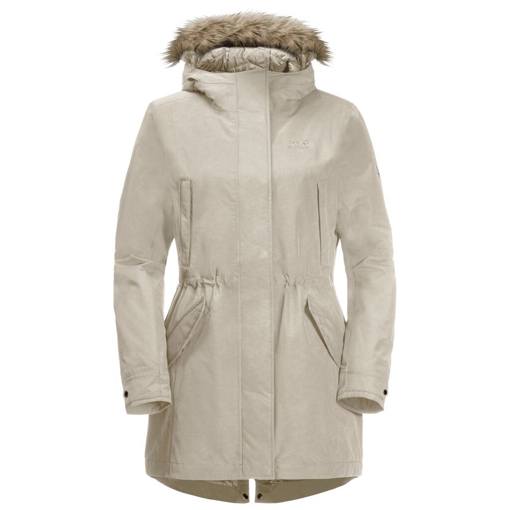 Chaqueta Impermeable Jack Wolfskin Wildwood Mujer Grises | UO9587461