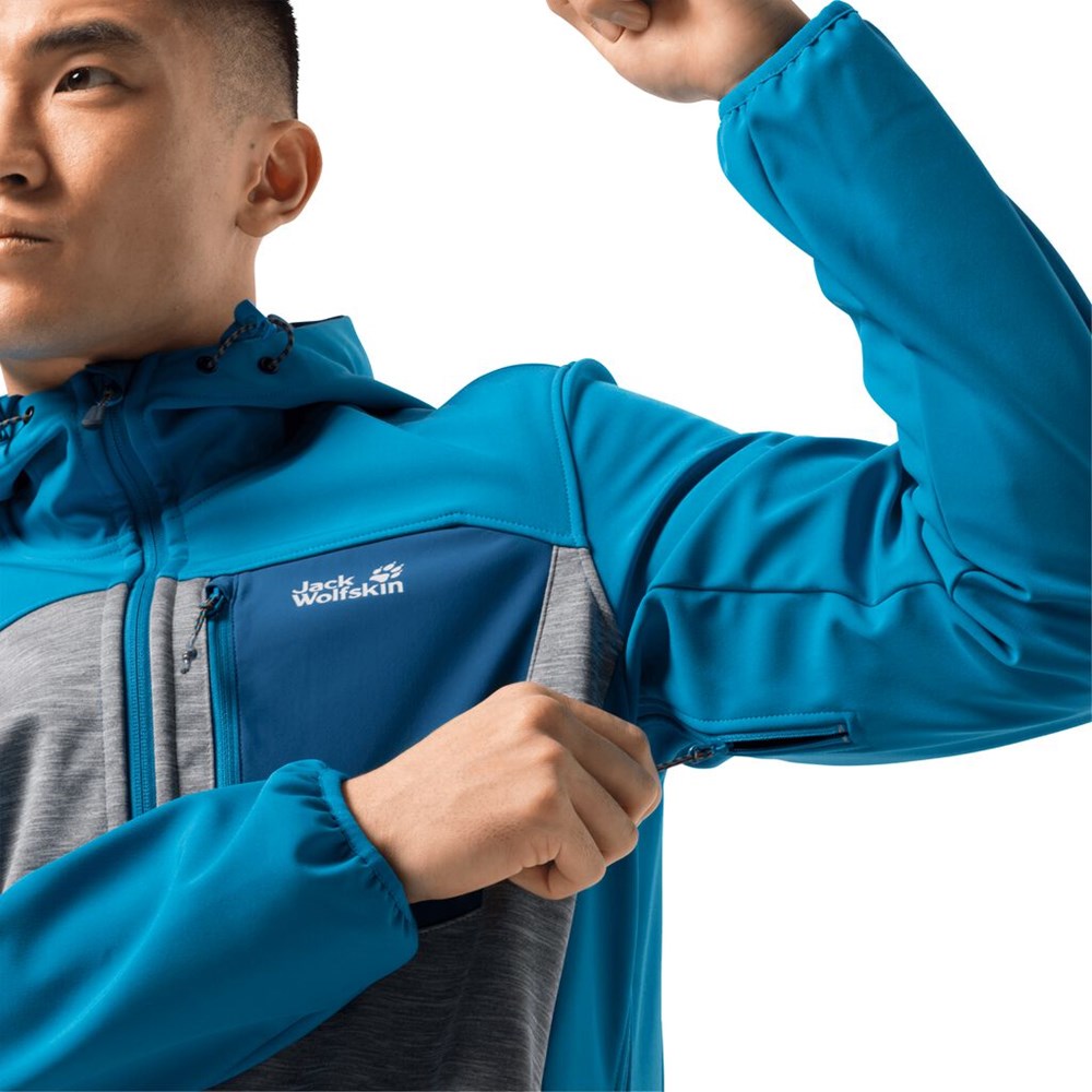 Chaqueta Softshell Jack Wolfskin Sky Peak Hombre Azules | ME4362019