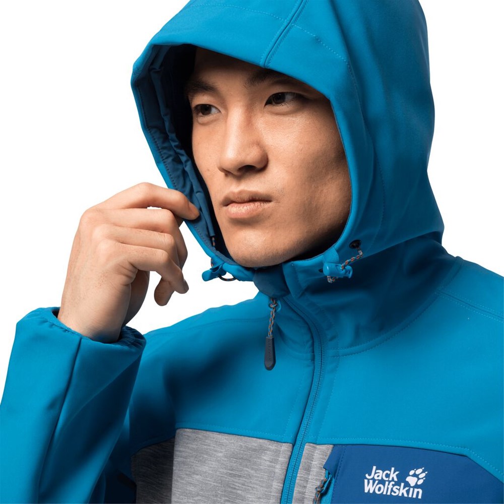 Chaqueta Softshell Jack Wolfskin Sky Peak Hombre Azules | ME4362019