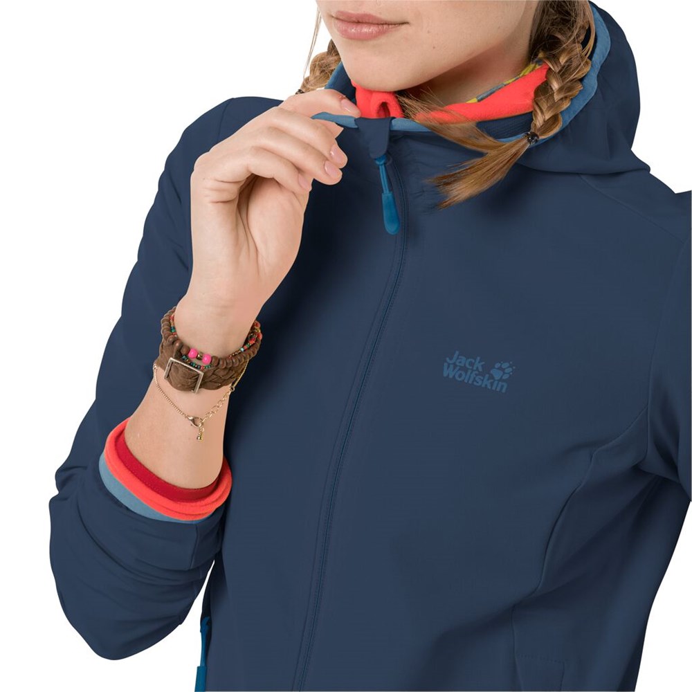 Chaqueta Softshell Jack Wolfskin Turbulence Mujer Azules Oscuro | LA8469270