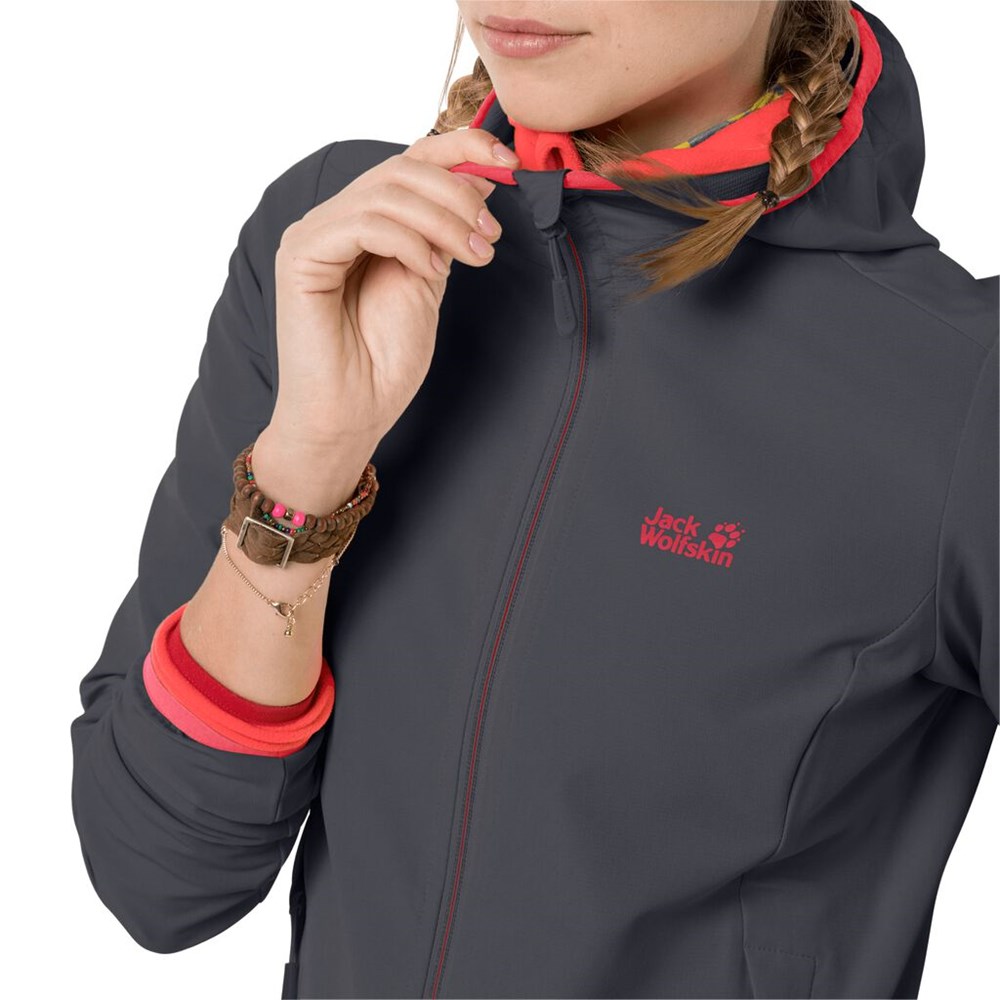 Chaqueta Softshell Jack Wolfskin Turbulence Mujer Anthracite | UA1423095