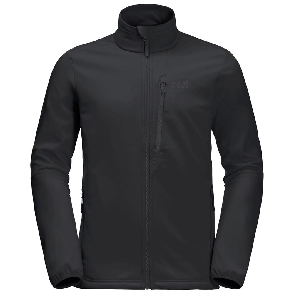 Chaqueta Softshell Jack Wolfskin Whirlwind Hombre Negros | XF0682391