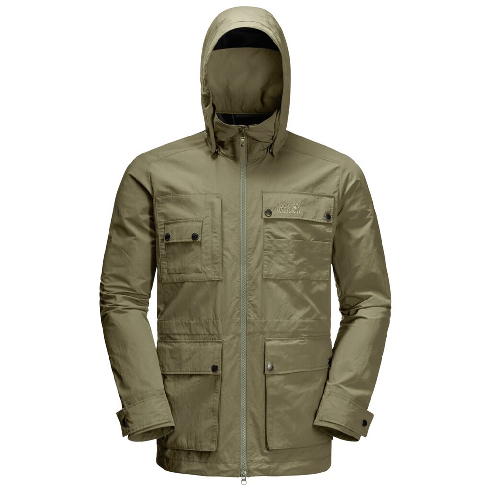 Chaqueta de otoño Jack Wolfskin Lakeside Safari Hombre Kaki | XK5476931