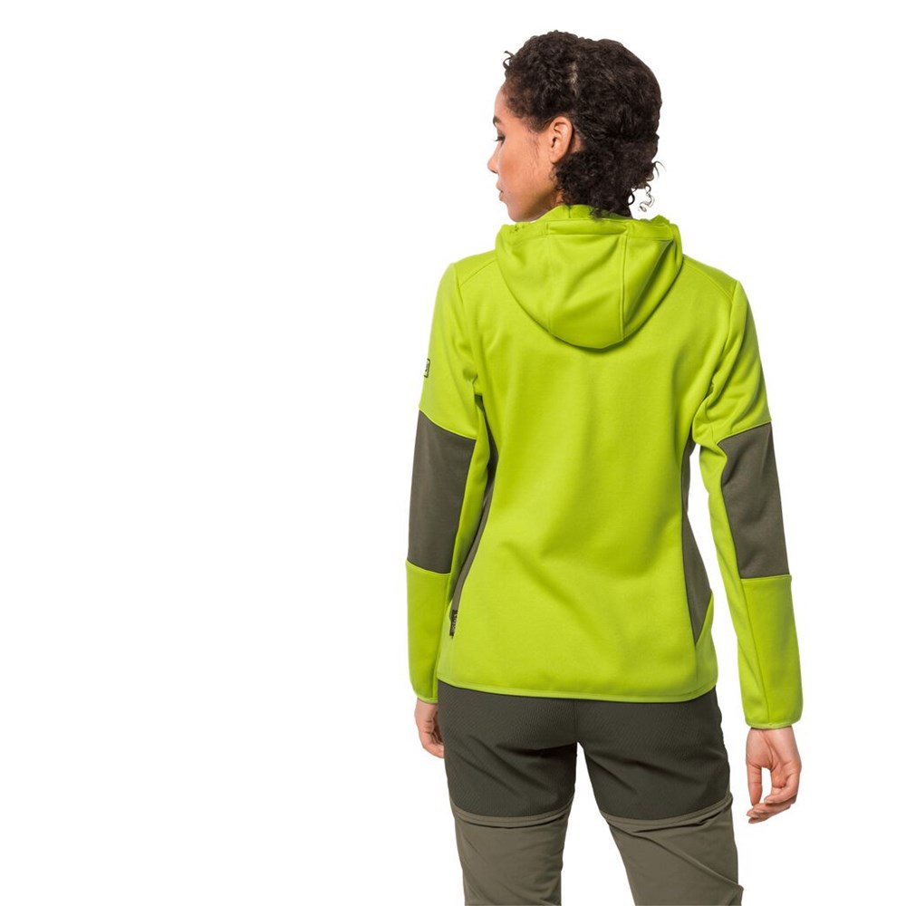 Chaqueta deportiva Jack Wolfskin Hydro Hooded Ii Mujer Verdes Claro | HU1475836