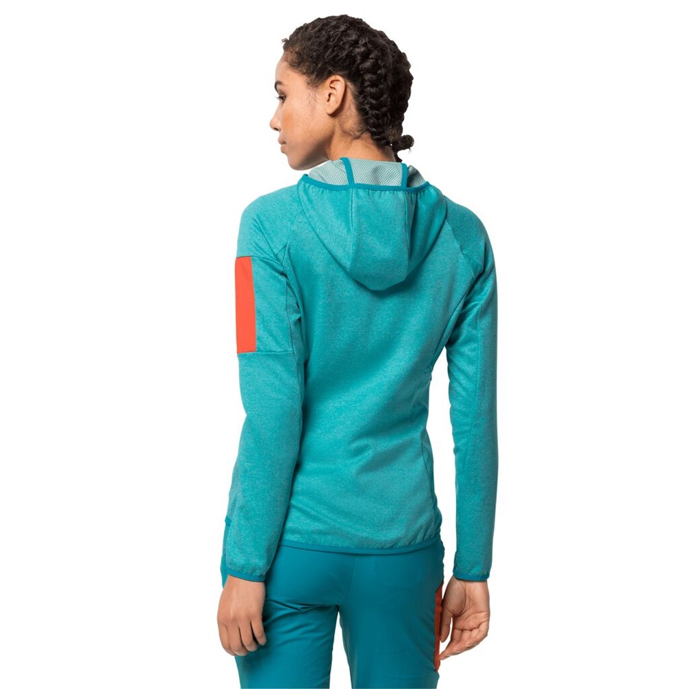 Chaqueta deportiva Jack Wolfskin Milford Hooded Mujer Turquesa Claro | FC7154628