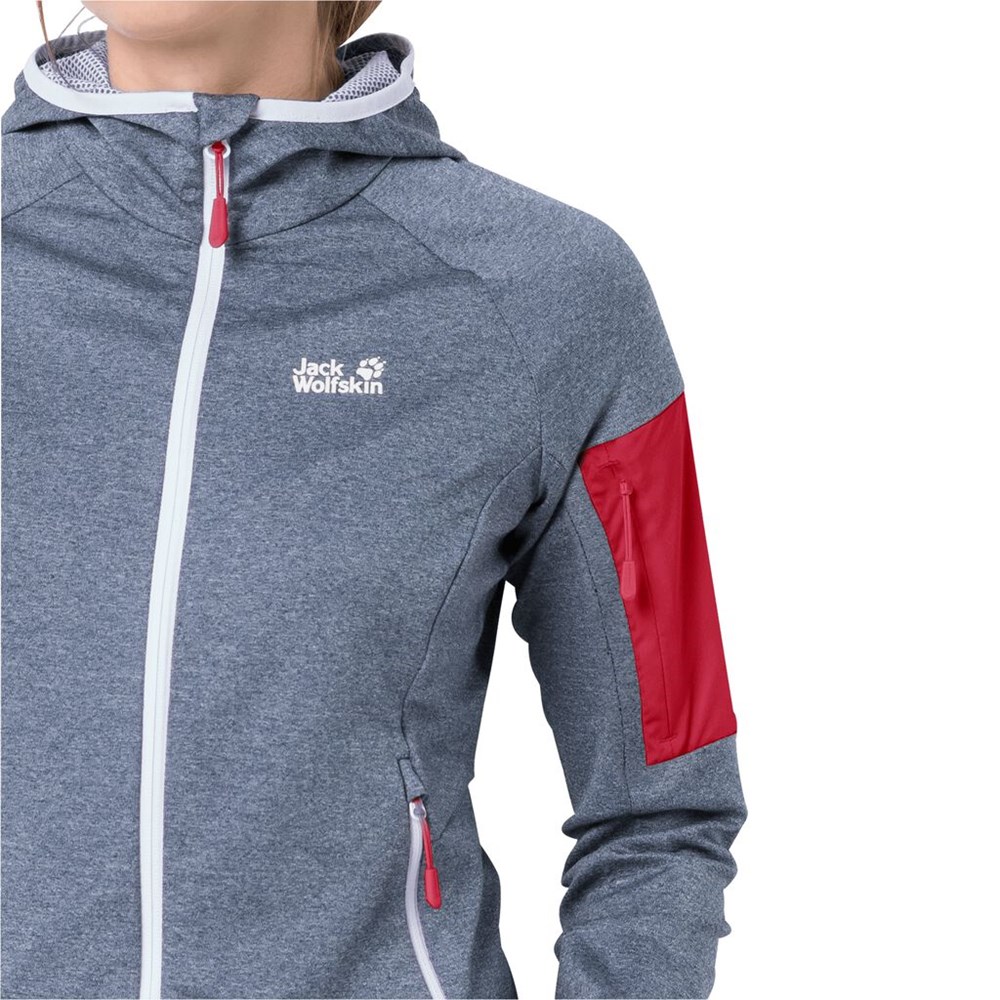 Chaqueta deportiva Jack Wolfskin Milford Hooded Mujer Azules Oscuro | MF6543298