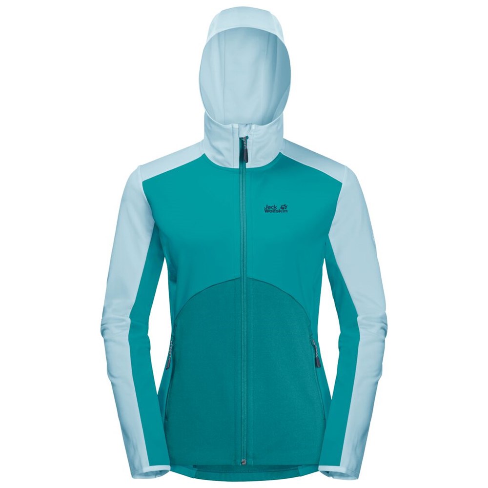 Chaqueta deportiva Jack Wolfskin Mount Isa Fleece Mujer Turquesa Claro | MD2736591