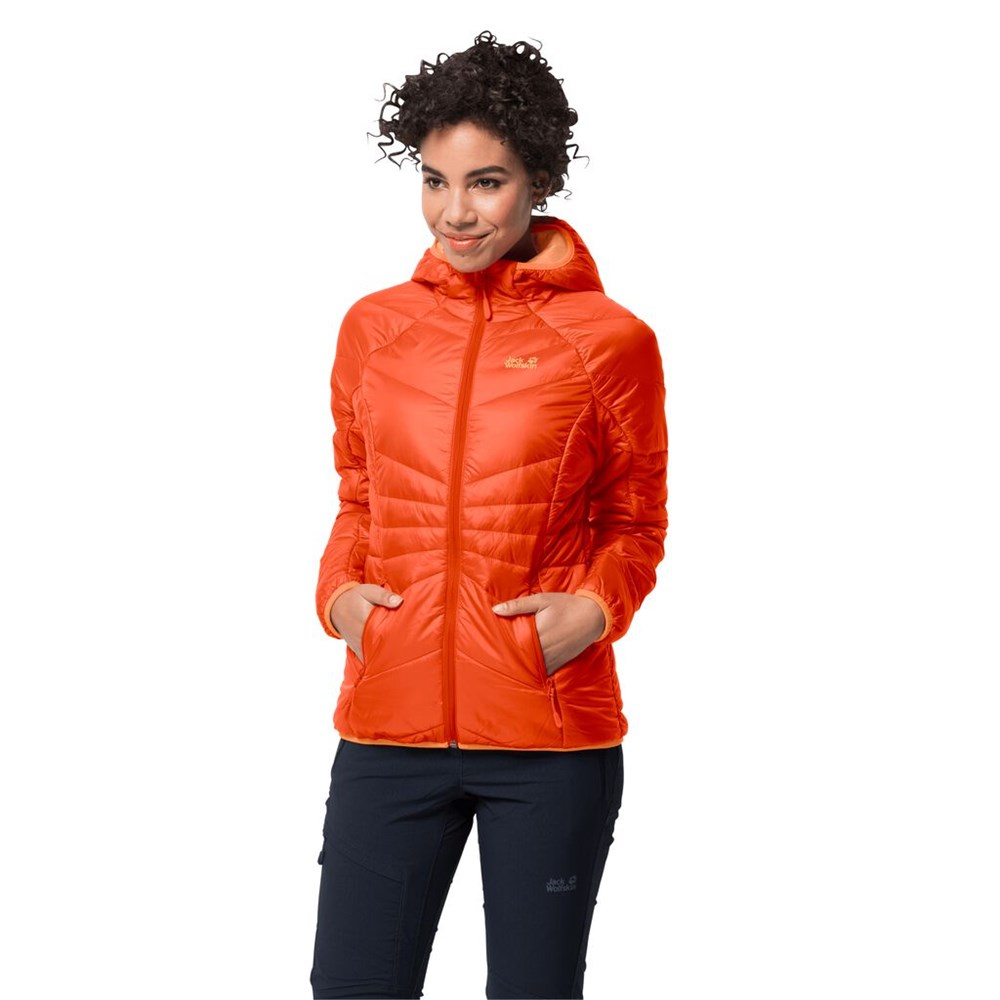 Chaquetas Aislantes Jack Wolfskin Argon Hoody Mujer Rojos | AD7153849