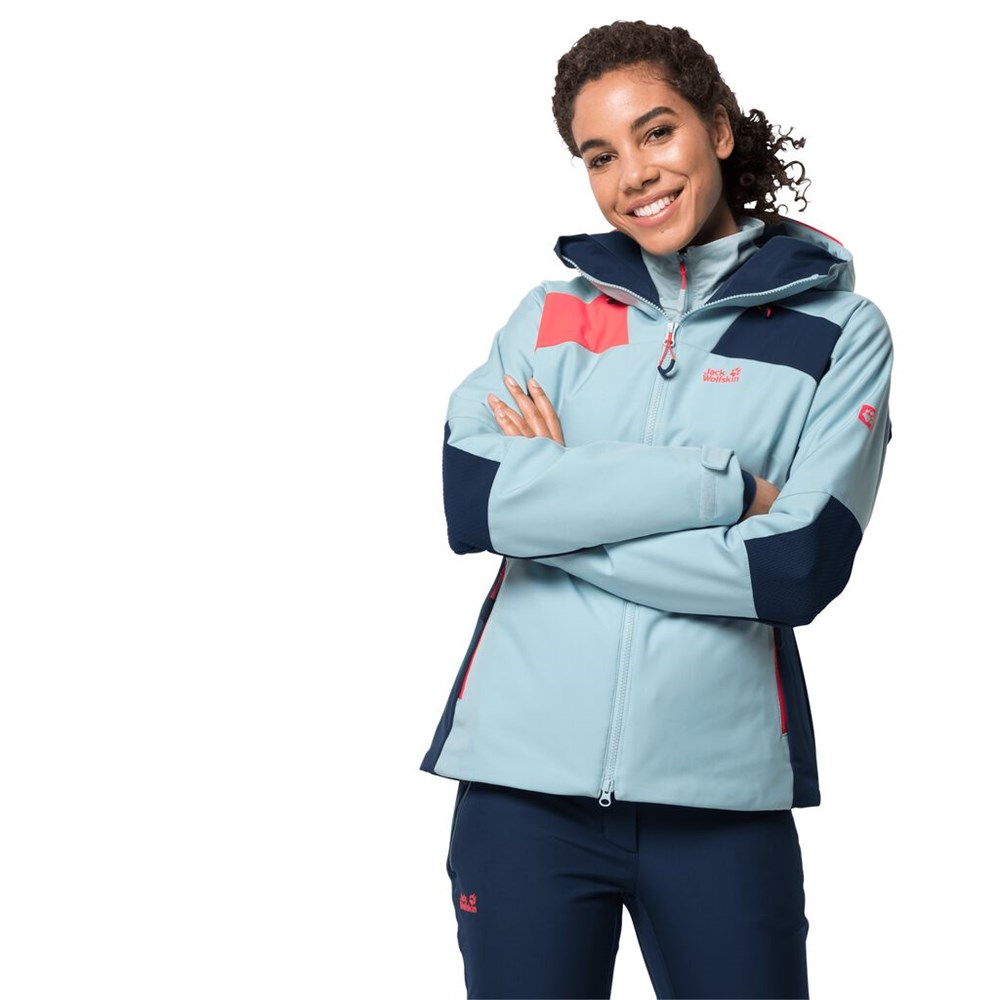 Chaquetas De Esquí Jack Wolfskin Monterosa Mujer Azules | UA3520986