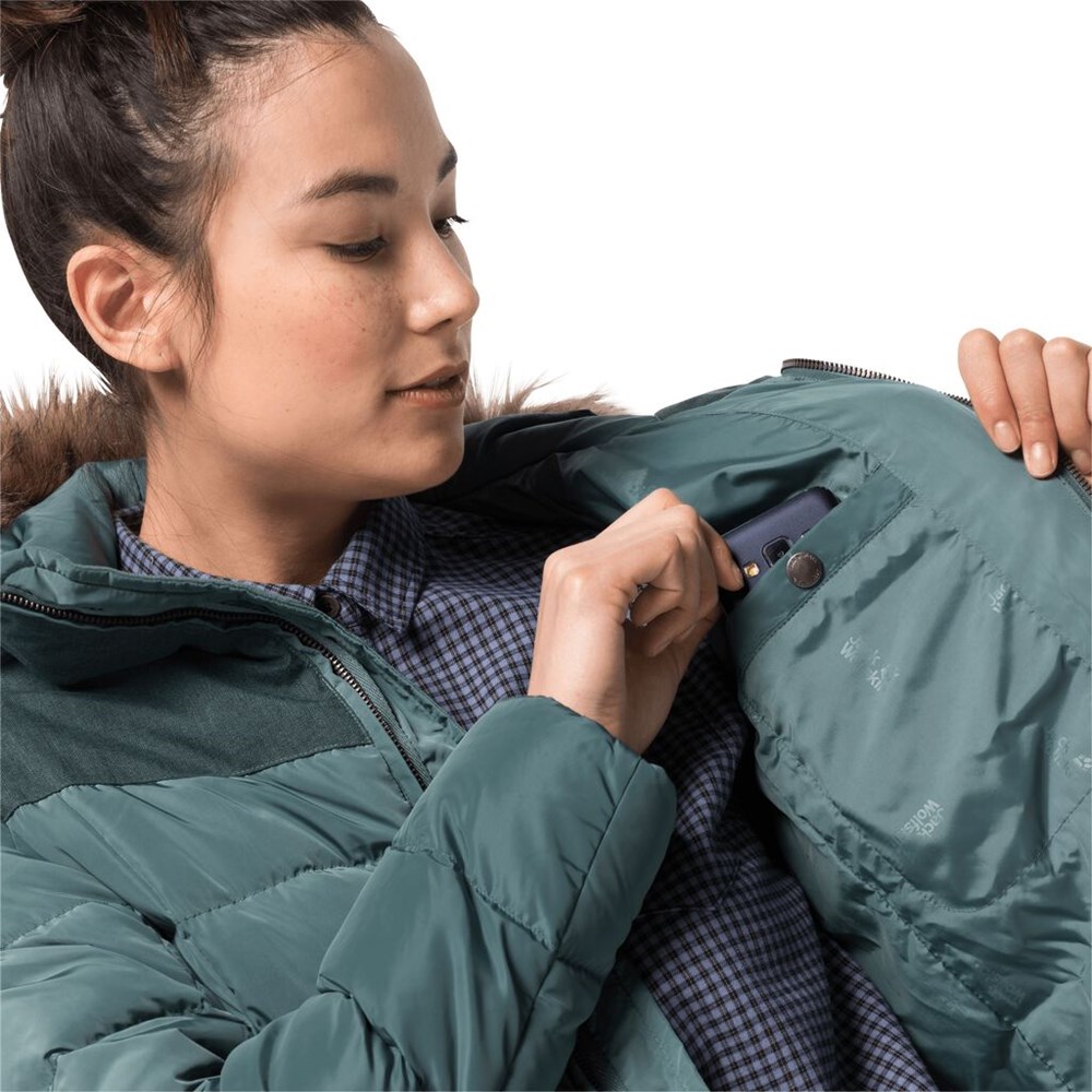 Chaquetas De Invierno Jack Wolfskin Baffin Island Mujer Verdes Claro | UO6138940