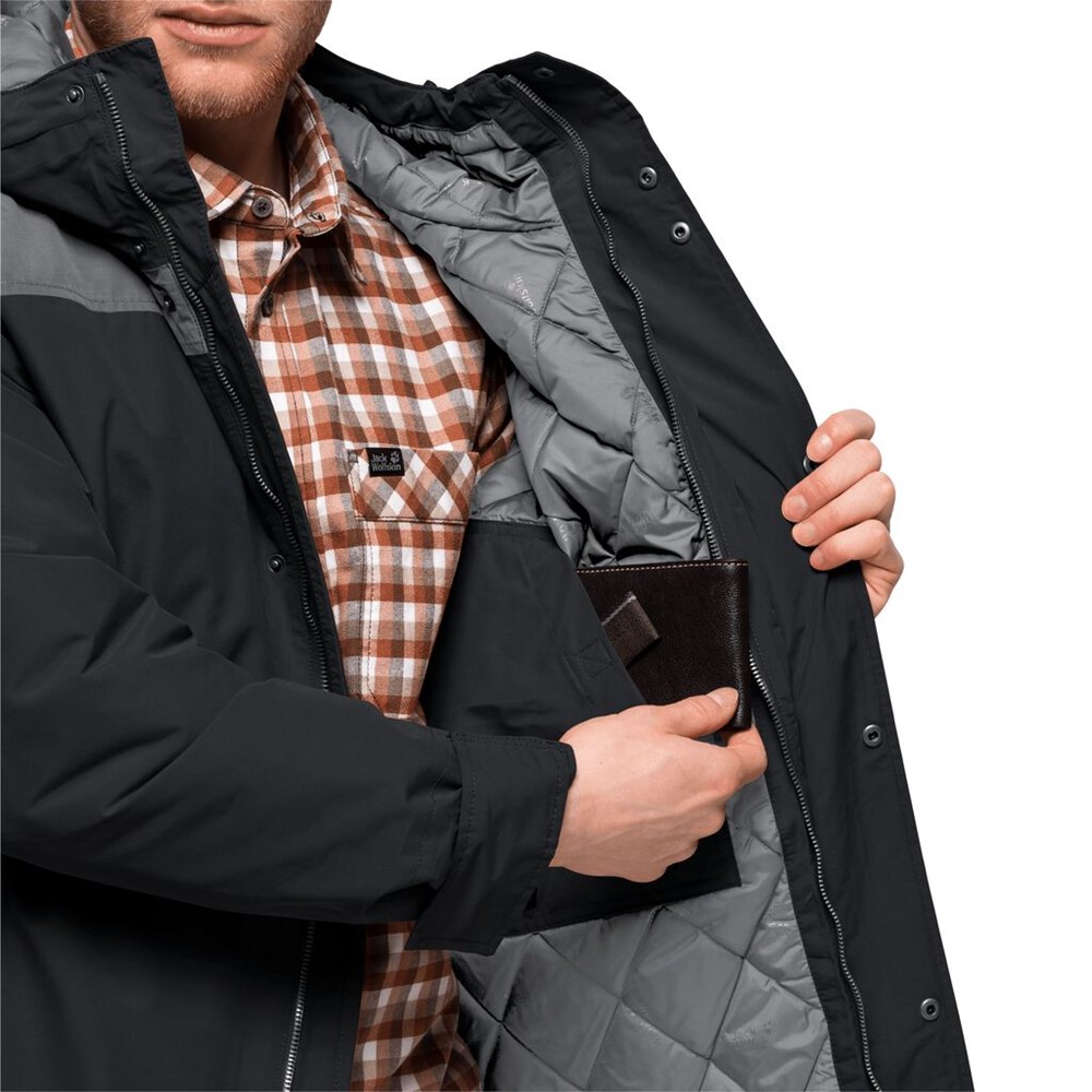 Chaquetas De Invierno Jack Wolfskin Oakwood Hombre Negros | TP2079138