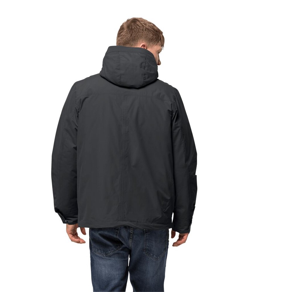 Chaquetas De Invierno Jack Wolfskin Wildwood Hombre Negros | PL4301876