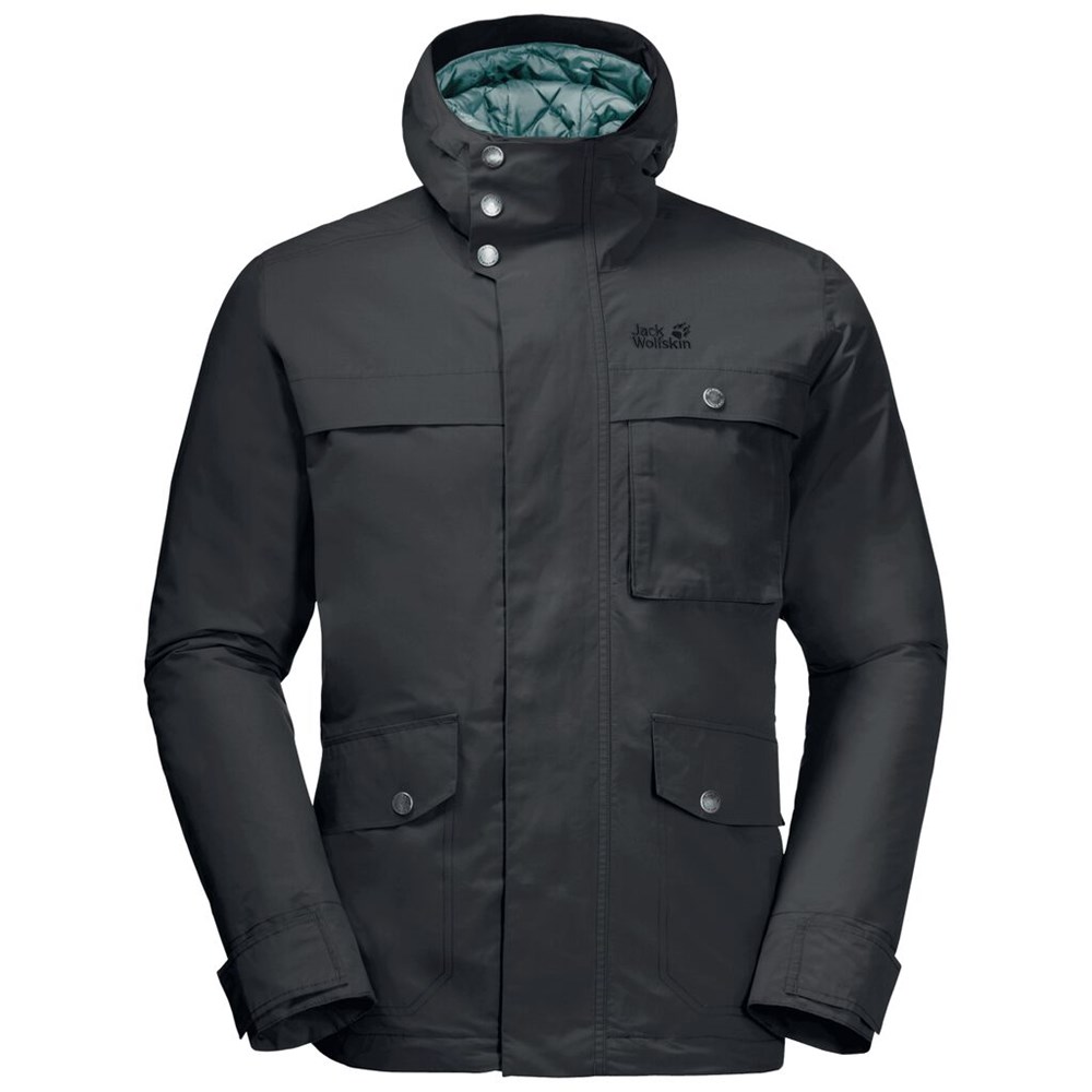 Chaquetas De Invierno Jack Wolfskin Wildwood Hombre Negros | PL4301876