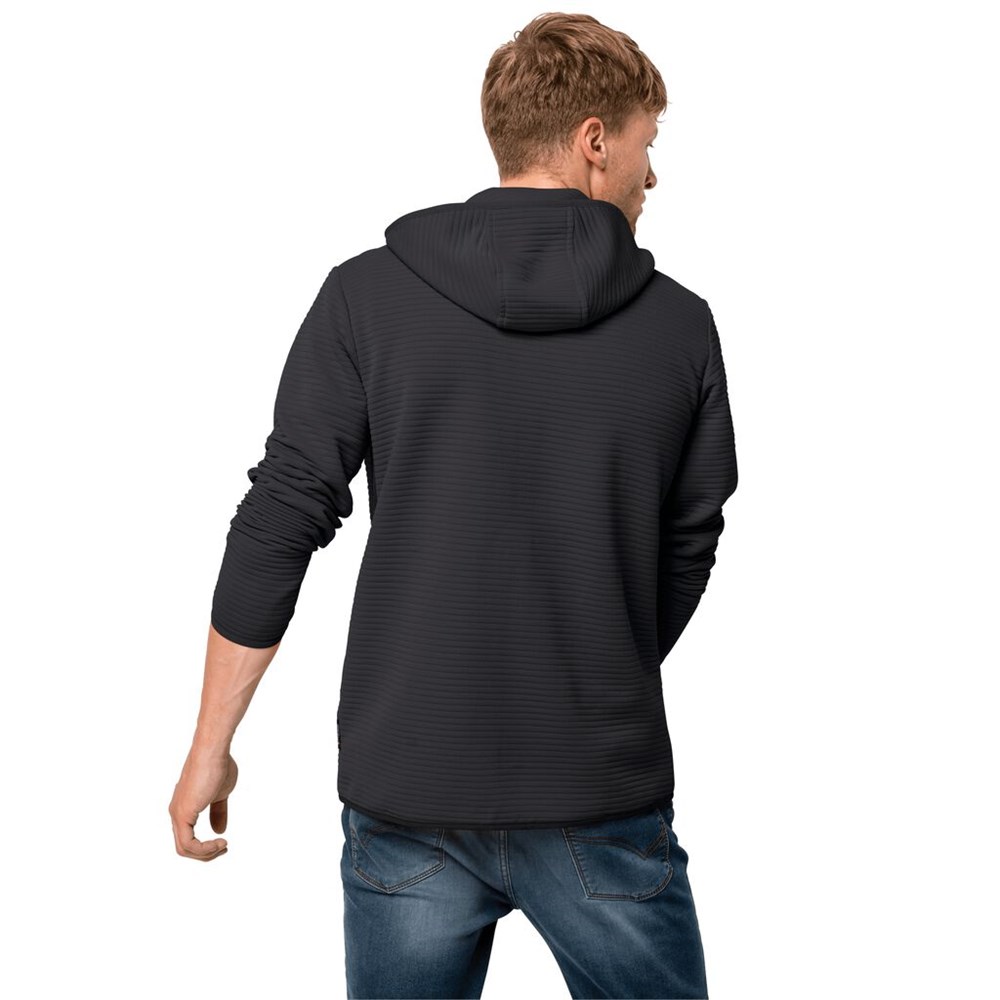 Chaquetas De Lana Jack Wolfskin Modesto Hooded Hombre Negros | GH7039564