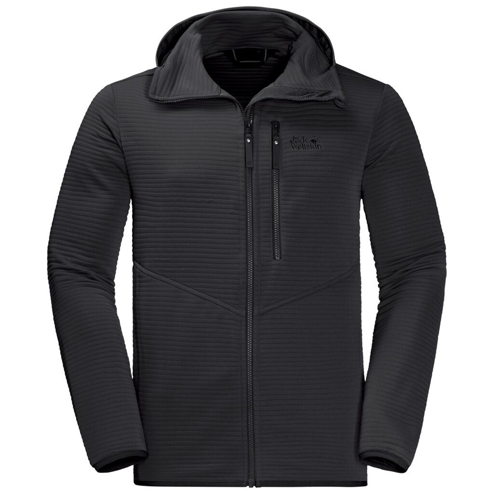 Chaquetas De Lana Jack Wolfskin Modesto Hooded Hombre Negros | GH7039564