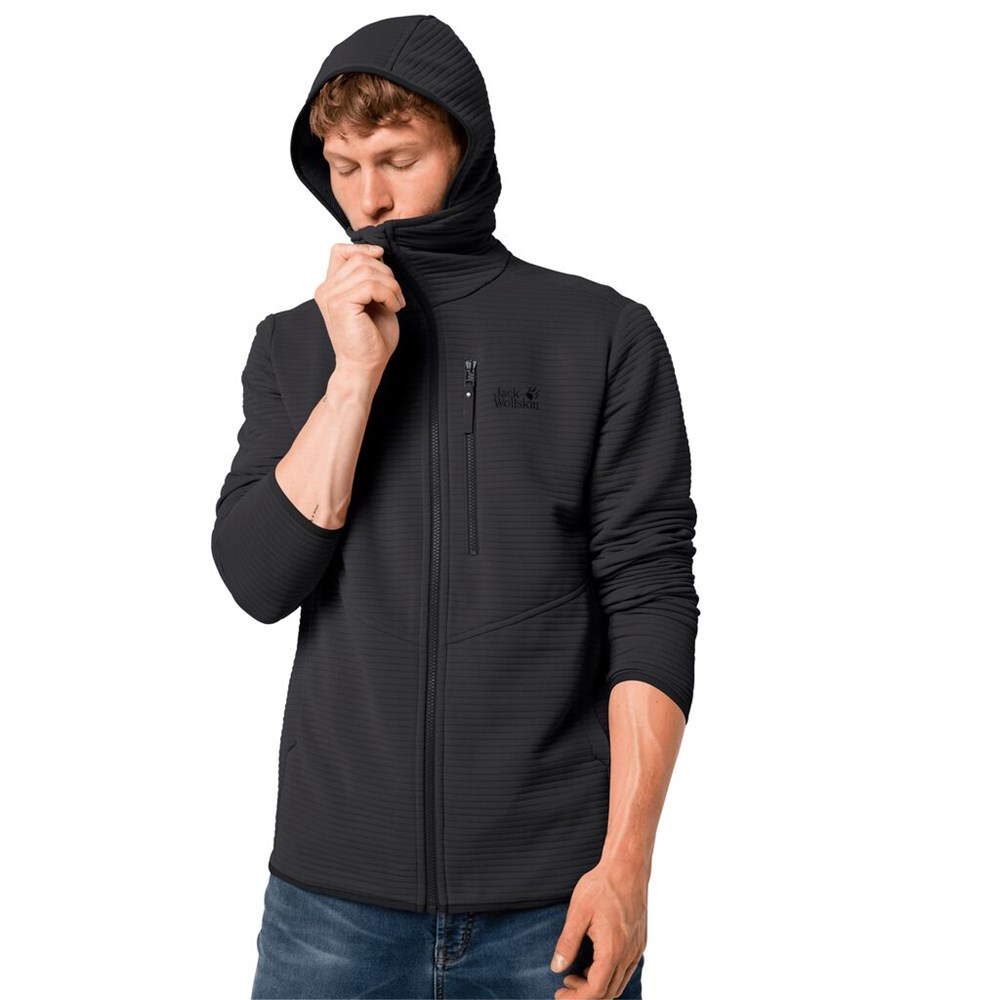 Chaquetas De Lana Jack Wolfskin Modesto Hooded Hombre Negros | GH7039564