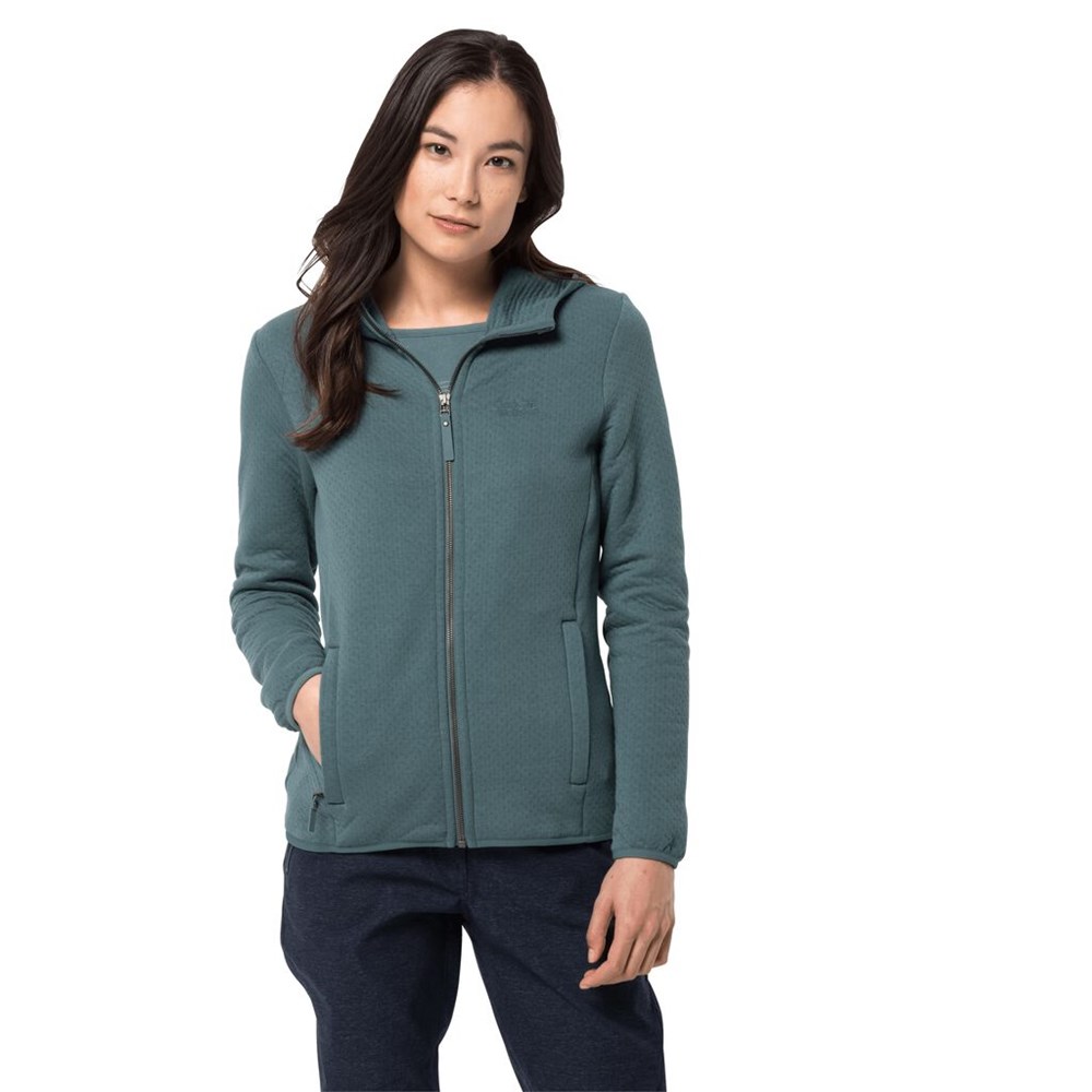 Chaquetas De Lana Jack Wolfskin Natori Hooded Mujer Verdes Claro | SZ1680732