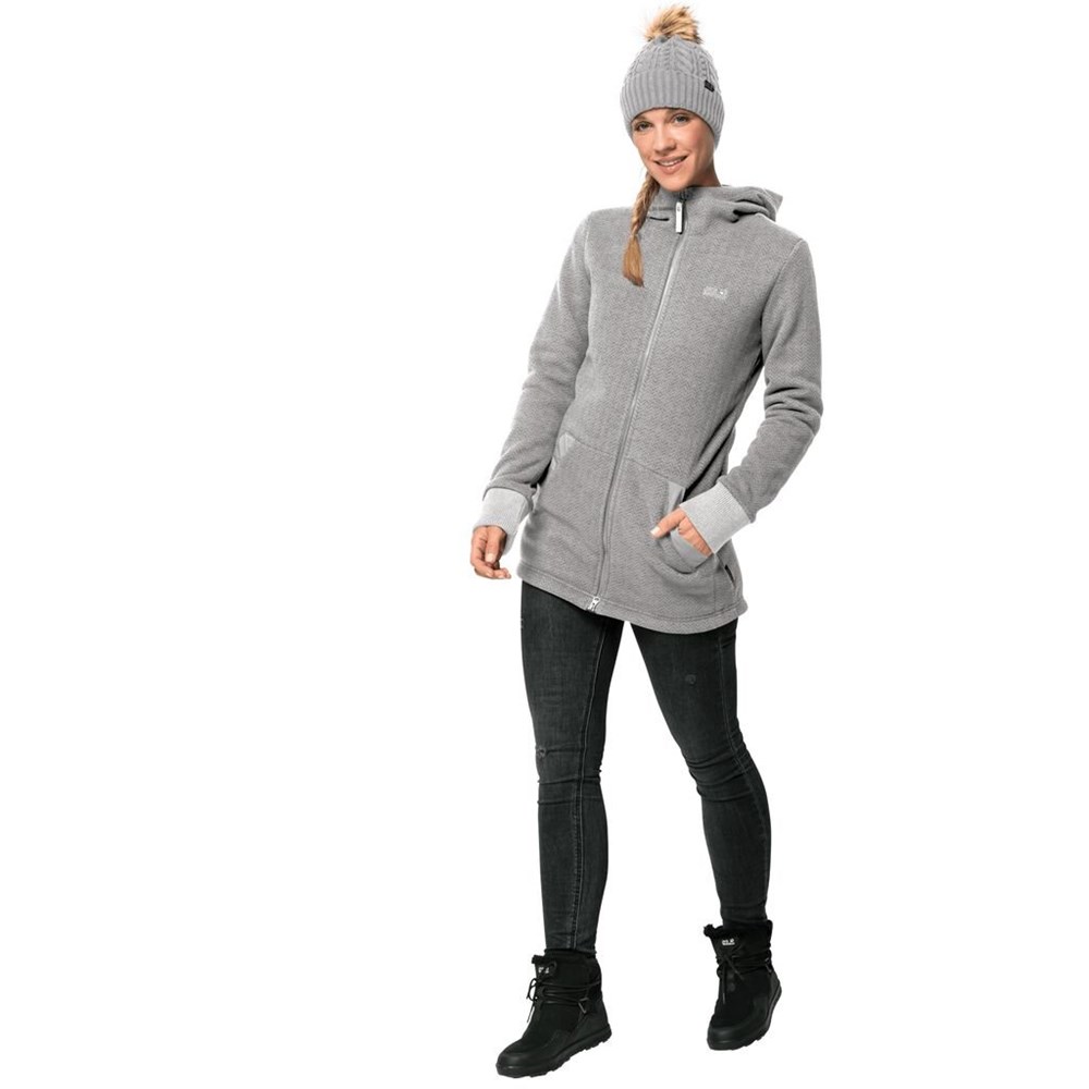 Chaquetas De Lana Jack Wolfskin Patan Long Mujer Grises | XA0174236