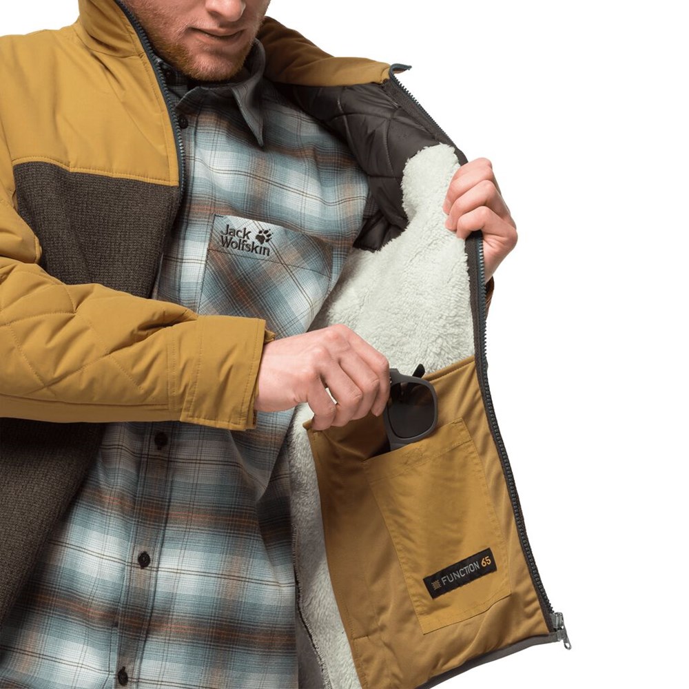 Chaquetas De Lana Jack Wolfskin Robson Wood Hombre Grises Marrom | XM7106824