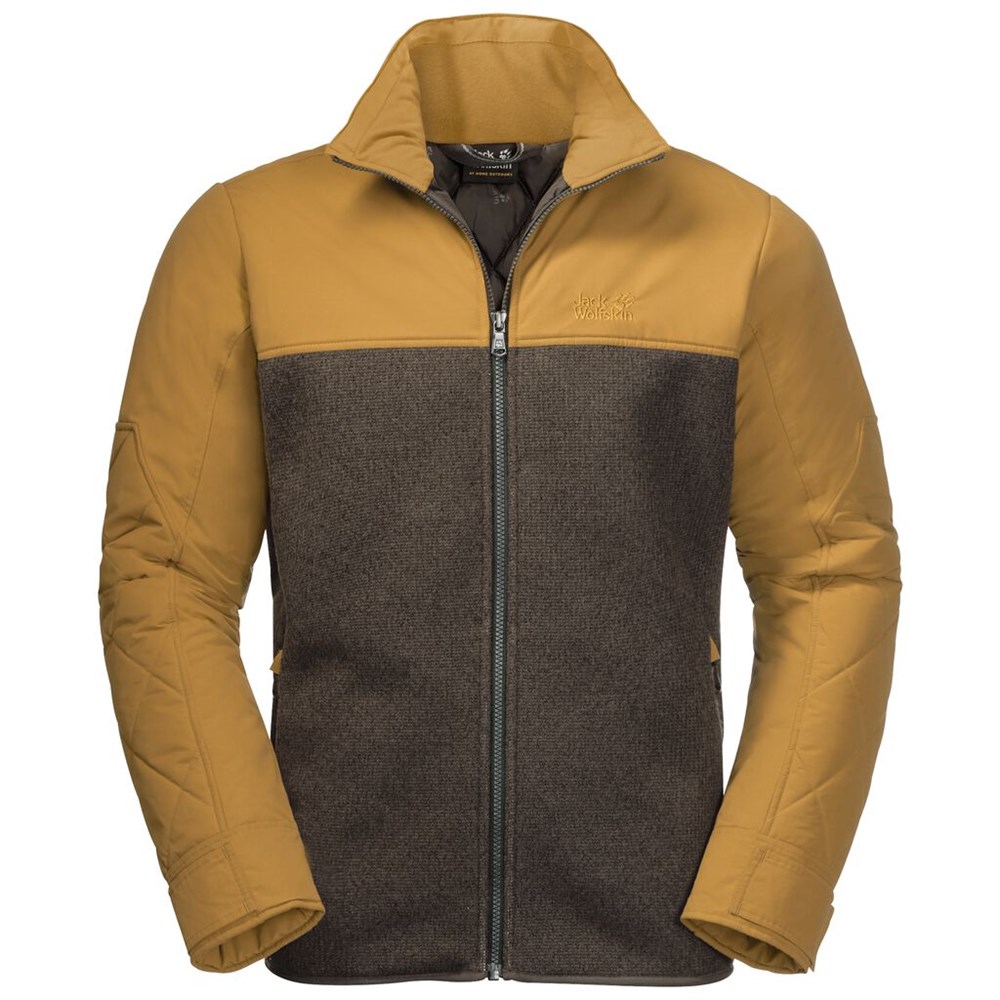 Chaquetas De Lana Jack Wolfskin Robson Wood Hombre Grises Marrom | XM7106824