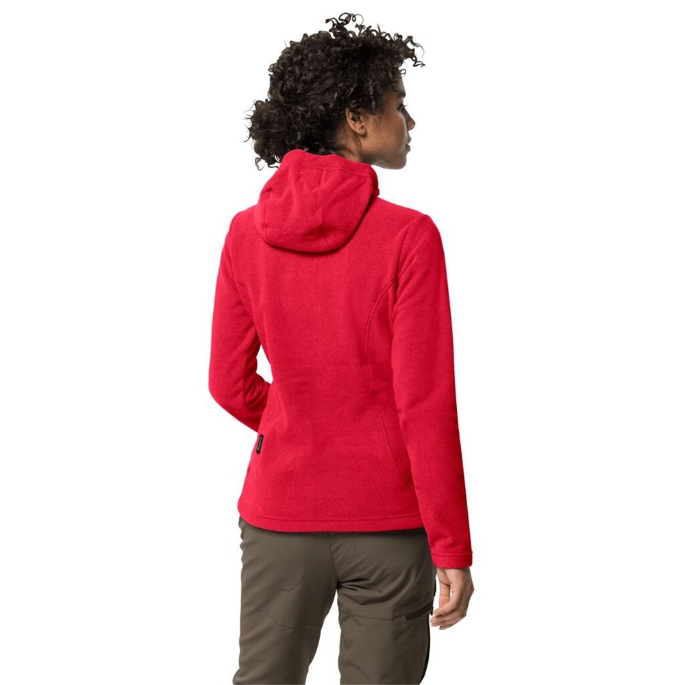 Chaquetas De Lana Jack Wolfskin Skywind Hooded Mujer Rojos | GV3870126